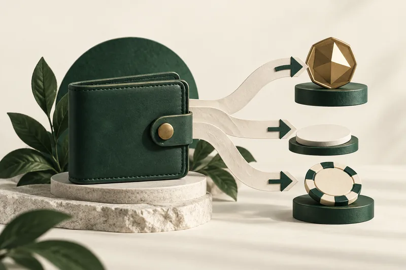 Green wallet with branching transfer paths and neutral tokens